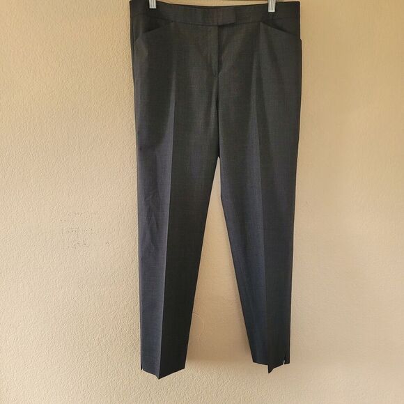 Lafayette 148 New York Gray Wool Blend Trouser Pants Tapered Size 8 Office Work - Picture 1 of 11